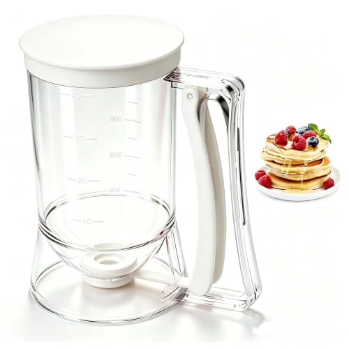 4-Cup Batter Dispenser with Squeeze Handle for Pancakes & Waffles