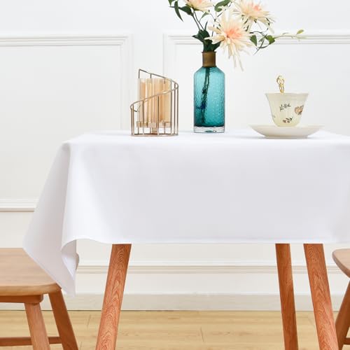 NEWISHER Heavy Duty Polyester Square Tablecloth 42"x42" - Reusable, Washable for Dining & Events