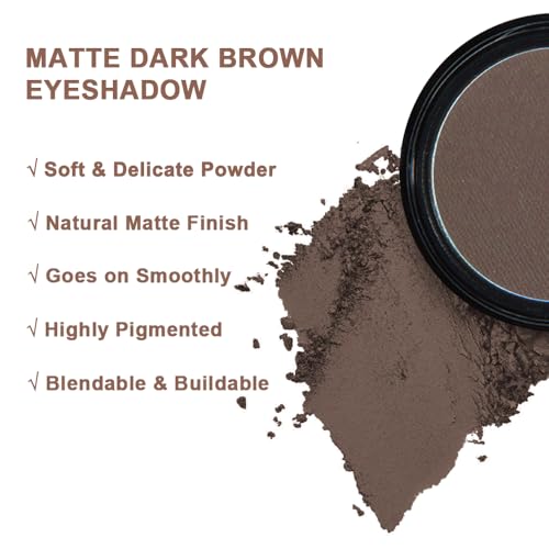 Mysense Matte Dark Brown Single Eyeshadow Palette, Pressed Powder Eye