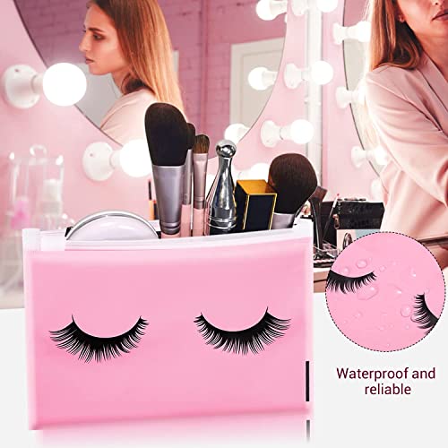 Noverlife 100PCS Pink Zipper Eyelash Care & Storage Bags, 6x4 Inch