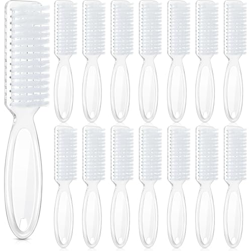 Patelai 15 Pieces Nail Brush Set with Clear Handles – Non-Slip Grip Fingernail & Toe Cleaning