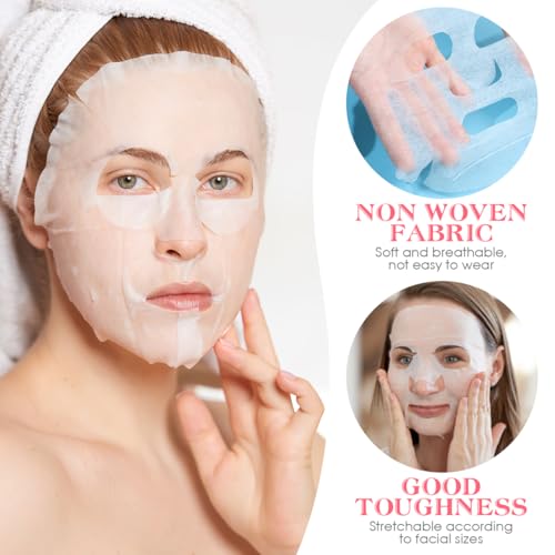 FRCOLOR 100PCS Disposable Face Mask Sheets for Hydrating Skincare
