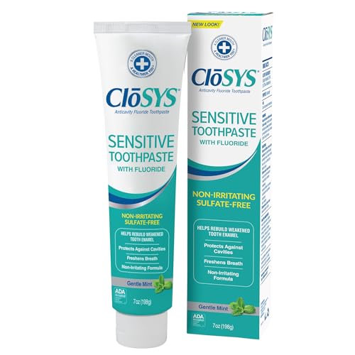 CloSYS Fluoride Toothpaste for Sensitive Teeth, Gentle Mint, 7 oz