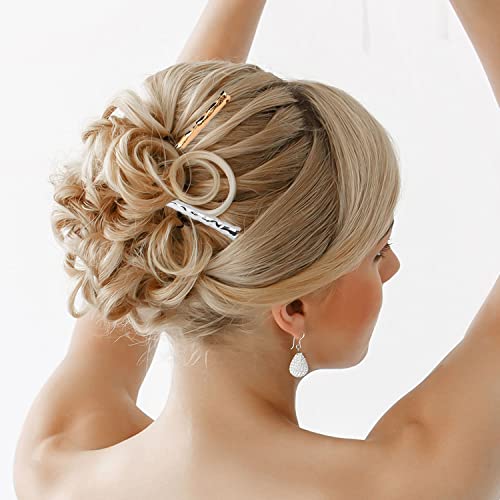 4 Pack Metal Hair Chopsticks - Gold & Silver Bun Hair Sticks for Elegant Updos