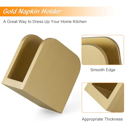 ALELION Wooden Napkin Holder - Elegant Gold U-Shaped Design