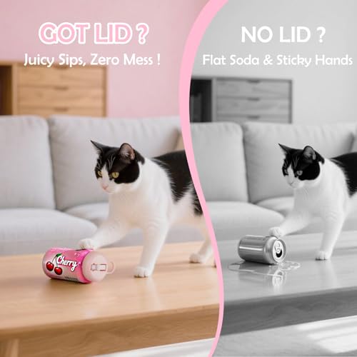 Javewot 4-Pack Soda Can Lids with Straws - Leak-Proof & Dishwasher Safe