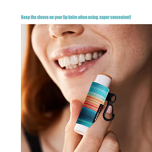 HEYSKAY Black 3PCS Lip Balm Holder Keychain for Chapstick & Lipstick
