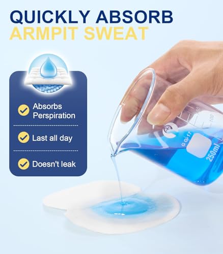 Underarm Sweat Pads 100 Pack - Breathable Invisible Absorption & Odor Control