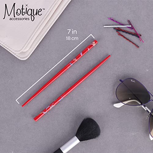 Butterfly Hair Sticks Set of 4 for Women - Red and Purple Hair Chopsticks