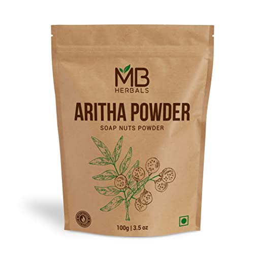 MB Herbals Aritha Powder 3.5 oz - 100% Pure & Organic Soap Nut for Hair & Skin, Pack of 1
