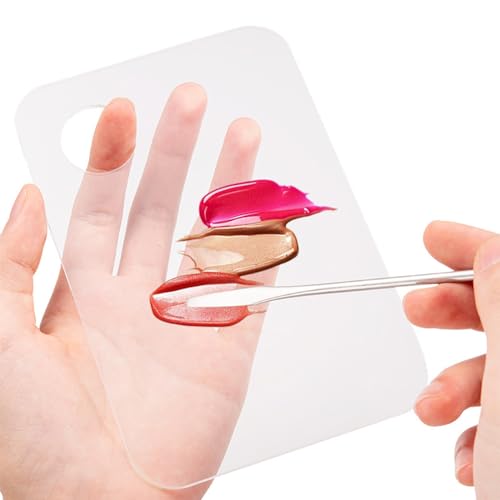 Acrylic Makeup Mixing Palette Set with Spatula - 2 Pcs