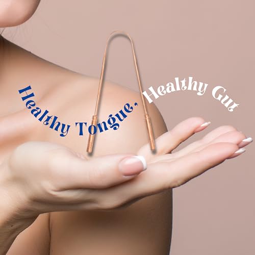 Copper Tongue Scraper for Adults & Kids - 2 Pack, Reusable, Travel-Friendly