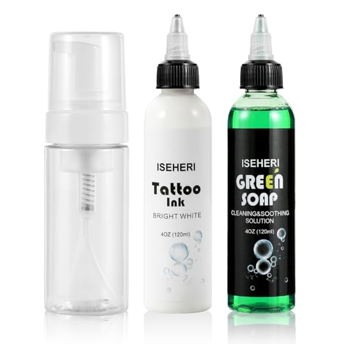 Iseheri Professional Tattoo Ink & Green Soap Bundle - 4oz Artist Set