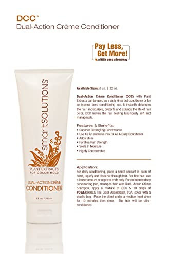 SMART SOLUTIONS Dual-Action Hair Conditioner 8 Fl Oz - Sulfate & Paraben Free, Color Safe