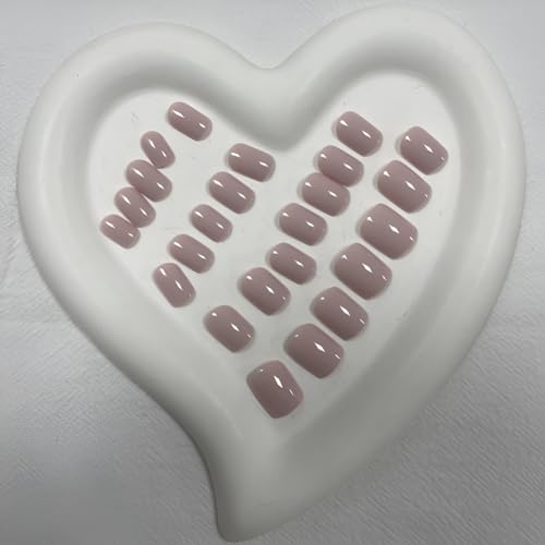 SPLOCUDU Style 1 Short Pink Square Press On Nails - Glossy Fake Nails for Women