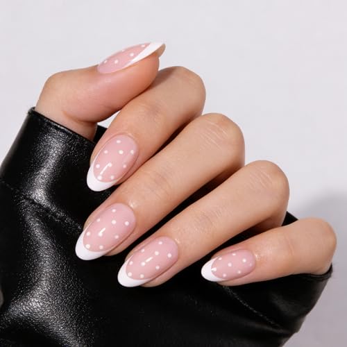 PILOLO Timeless Romance Polka Dot Press On Nails - Short Almond Manicure Kit