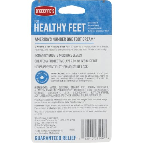 O'Keeffe's Healthy Feet Foot Cream - Intensive Moisturizing Treatment