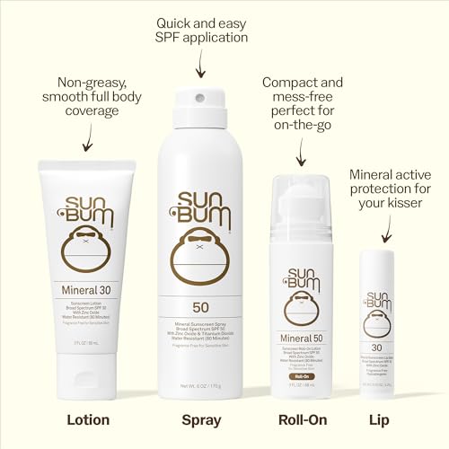 Sun Bum Mineral SPF 30 Sunscreen Body Spray - NEW FORMULA 2026 Water-Resistant Broad Spectrum Moisturizing Sunscreen with Vitamin E - Hawaii 104 Act Compliant (Without Octinoxate & Oxybenzone) - 6 oz