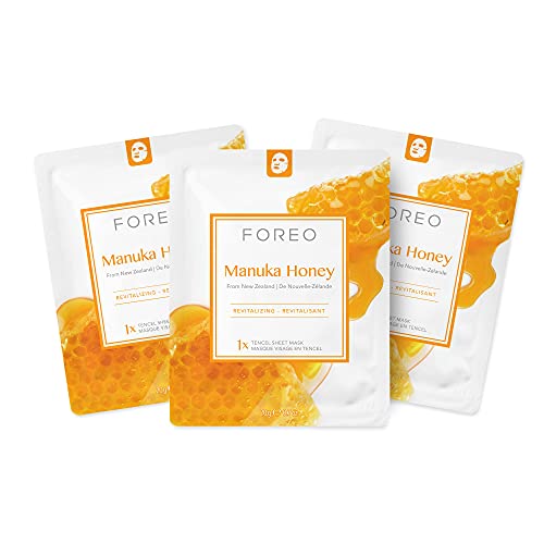 FOREO Manuka Honey Sheet Mask 3-Pack for UFO Device, Nourishing & Hydrating