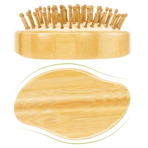 STYLEMATE Bamboo Hair Brush - Portable S-Shape Design for All Hair Types