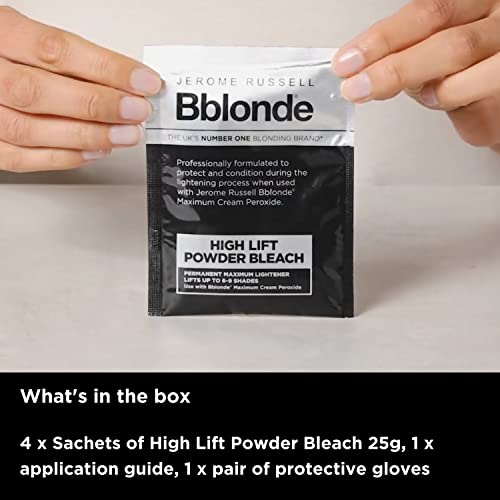 Jerome Russell Blonde High Lift Powder Hair Lightener - Blonde to Dark Brown, 4 Sachets