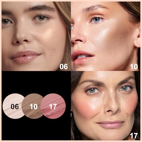 FOCALLURE 3Pcs Cream Contour Blush Highlighter Stick Set Light-Medium 06+10+17