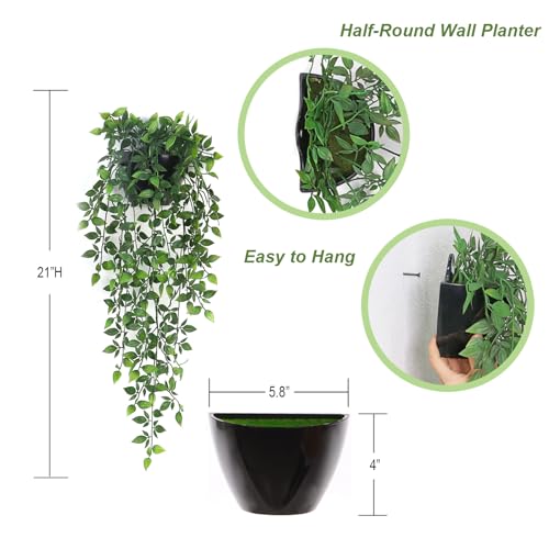 Faux Mandala Vines Hanging Plant with Pot – 21in Artificial Greenery for Indoor & Outdoor Décor