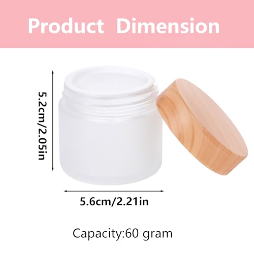 6Pcs Clear Glass Lotion Cream Jars, 60ml Refillable Containers