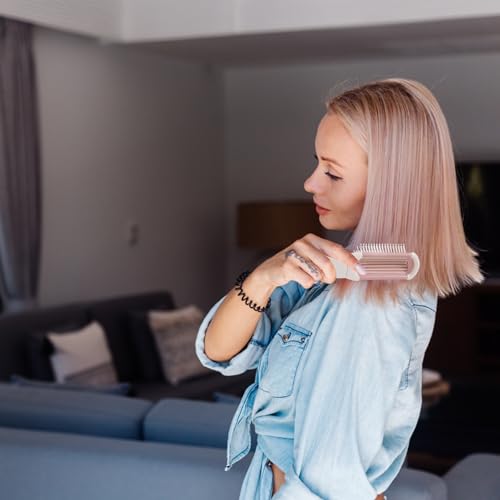 RHOS Folding Hair Brush with Mirror - Mini Pocket Brush for Travel