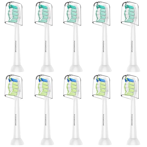 POSWEENR Replacement Toothbrush Heads for Philips Sonicare - 10 Pack