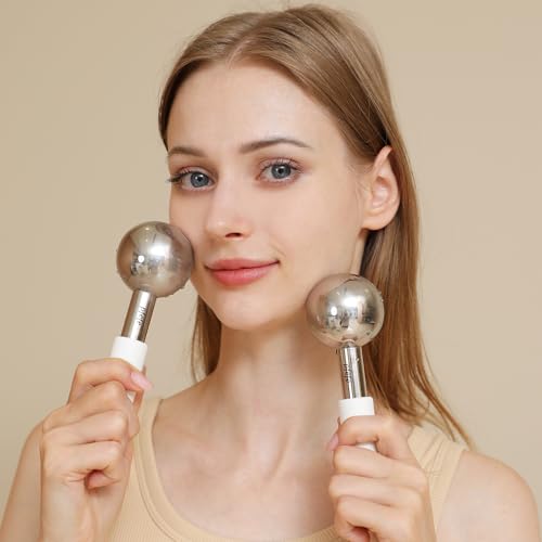 Pfefe Stainless Steel Ice Globes for Face - White Cryo Cooling Sticks
