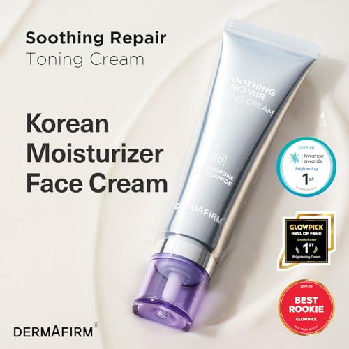 Dermafirm Soothing Repair Toning Cream - Vegan Face Moisturizer with Niacinamide & Bakuchiol (1.69 fl oz)