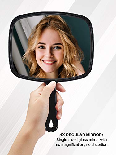 Handheld Black Mirror - 9.3" x 6.7" Portable Makeup Mirror