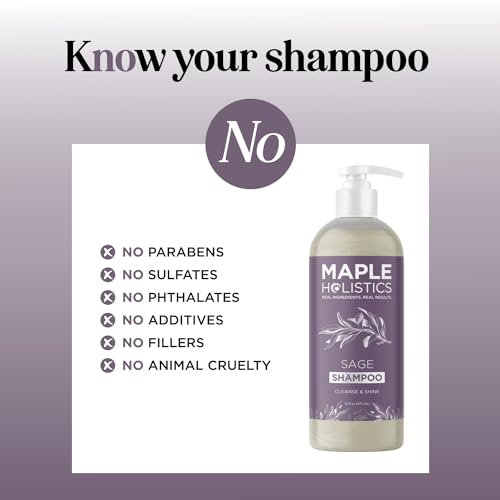 Sage and Rosemary Shampoo - Sulfate Free, 16 Fl Oz for Dry Scalp