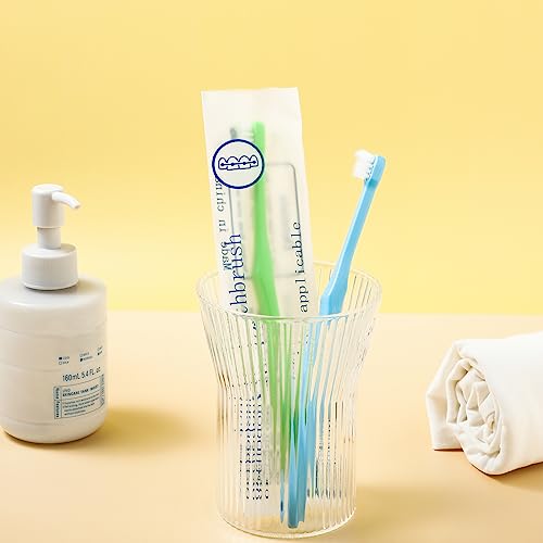 WLLHYF Soft Small Head Tufted Toothbrush Set - 2 Pack (Blue & Green)