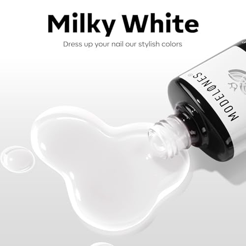 Modelones Milky White Gel Nail Polish - 15ml Translucent Jelly