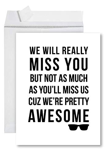Funny Jumbo Retirement Card with Envelope - 8.5 x 11 Inch