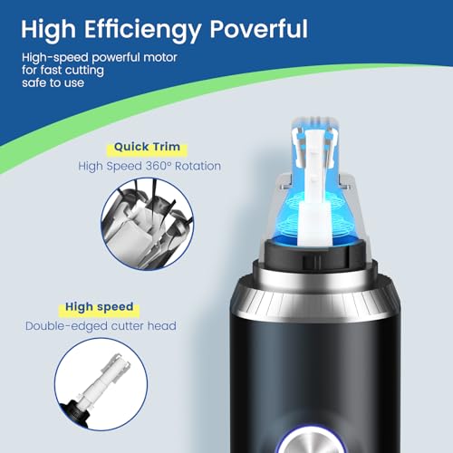 Ear and Nose Hair Trimmer for Men Women, 2026 Professional Painless USB Rechargeable Eyebrow & Facial Hair Trimmer, 13,000 RPM Precision Tool with Powerful Motor and Dual-Edge Blades, IPX7 Waterproof