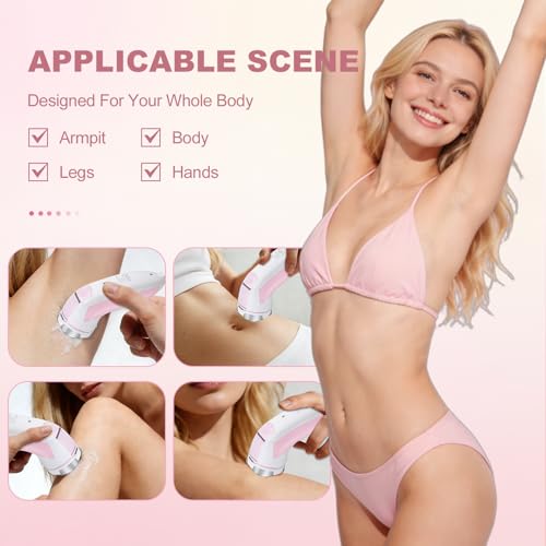 Electric Razors for Women, Rechargeable Painless Shaver for Women,LED Display Wet & Dry Waterproof Electric Razors for Body Face Legs Underarms and Bikini Area,Pop-Up Trimmer Light Pink