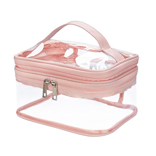 HAOGUAGUA Double Layer Clear Cosmetic Bag Makeup Bag, Waterproof