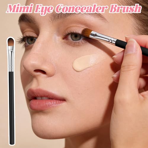12 Pcs Flat Concealer & Eyeshadow Brush Set - Makeup Tools