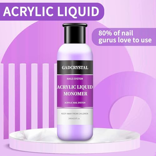 Gadcrystal Acrylic Liquid Monomer 240ml for Nail Extensions