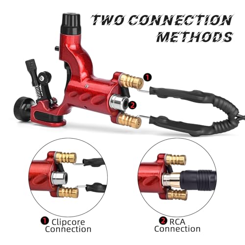 ATOMUS Rotary Tattoo Machine - Professional Liner & Shader Gun (Red)
