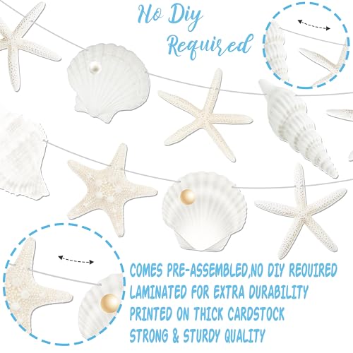 Beach Seashell Party Banners - Set of 3 Coastal Decorations