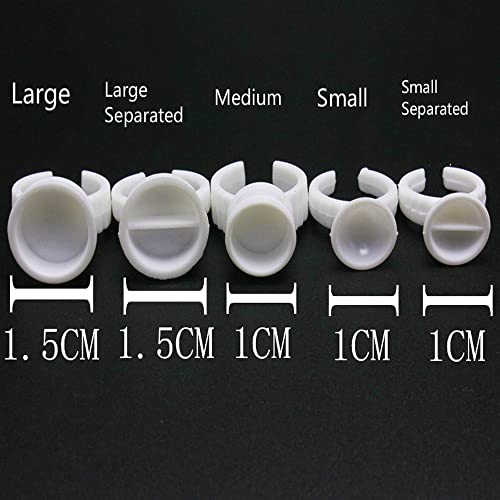 100 Disposable Tattoo Ink Rings - Adjustable Glue Holders for Makeup