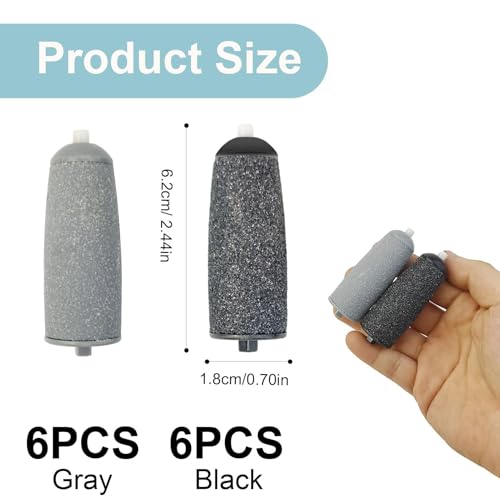 12PCS Foot Callus Remover Replacement Heads – Coarse & Fine Rollers for Flawless Pedi