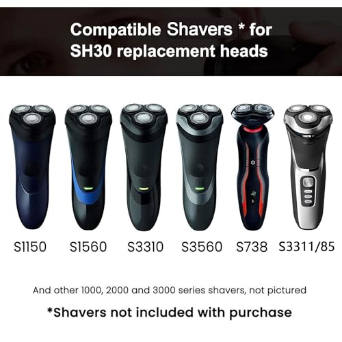 Tuokiy SH30 Replacement Shaving Heads for Philips Norelco Series 1000-3000, 3600, 2400, 2000