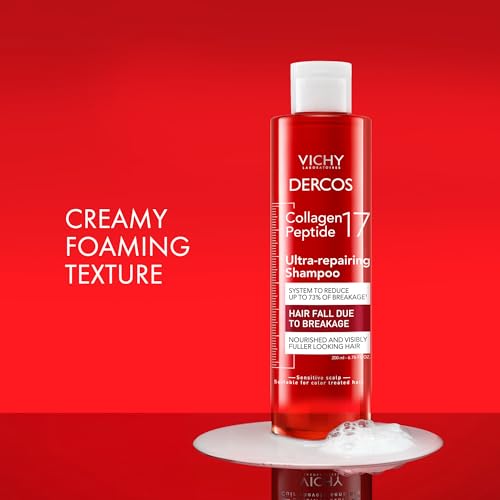 VICHY Dercos Collagen Peptide 17 Ultra-Repairing Shampoo 6.76 Fl Oz - Strengthen & Repair Damaged Hair