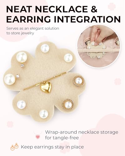 BAGSMART Double-Sided Jewelry Organizer with Hanger - Large Beige
