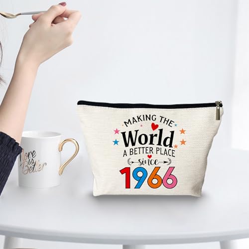 60th Birthday Gift Cosmetic Bag - Funny 1966 Makeup Pouch for Women